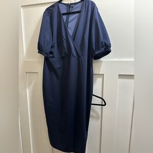 SHEIN Classic Navy Midi Dress